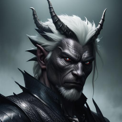 Hyperrealistic Dragon-Man Portrait in Golden Hour