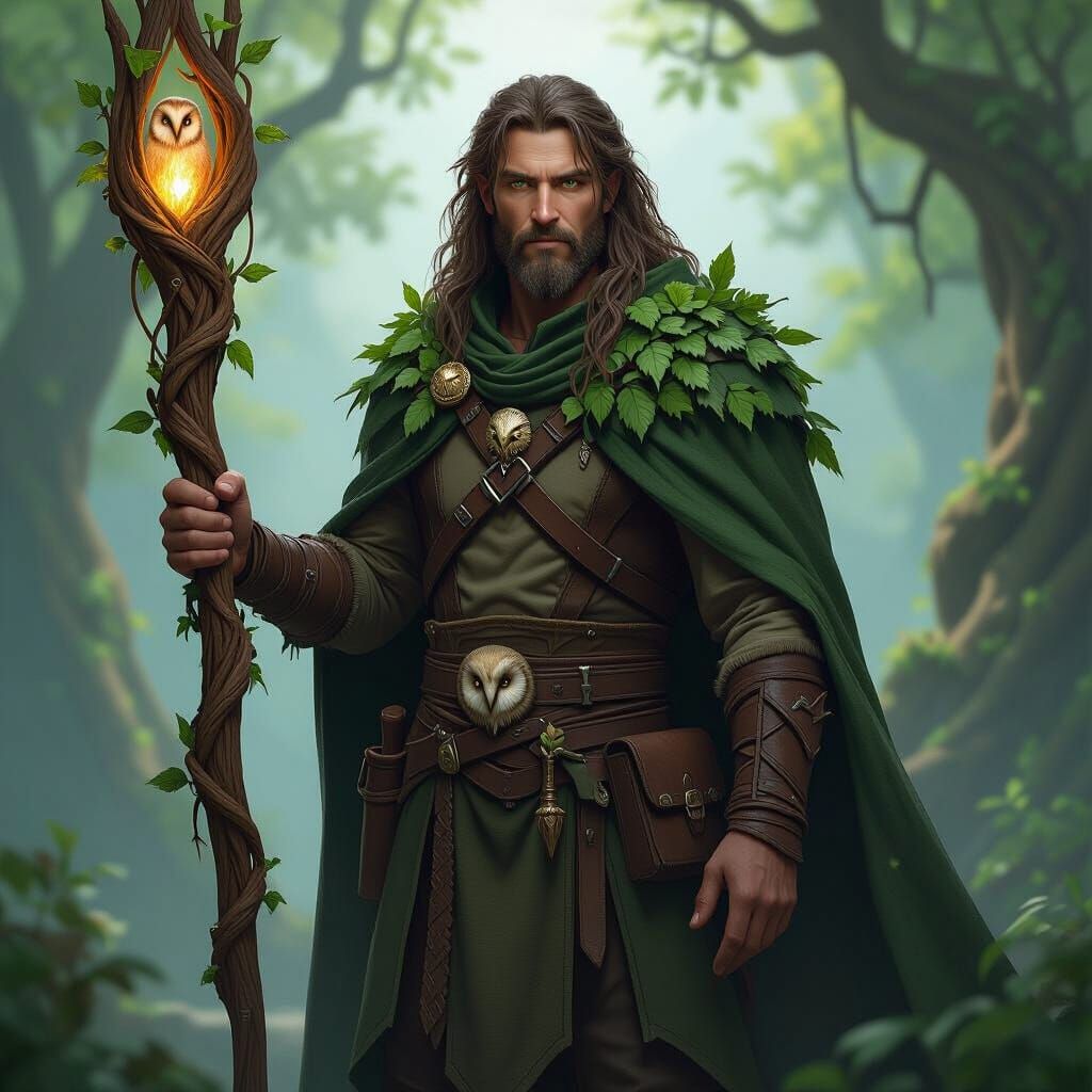 Druid of the Green Reach in Dark Fantasy Style