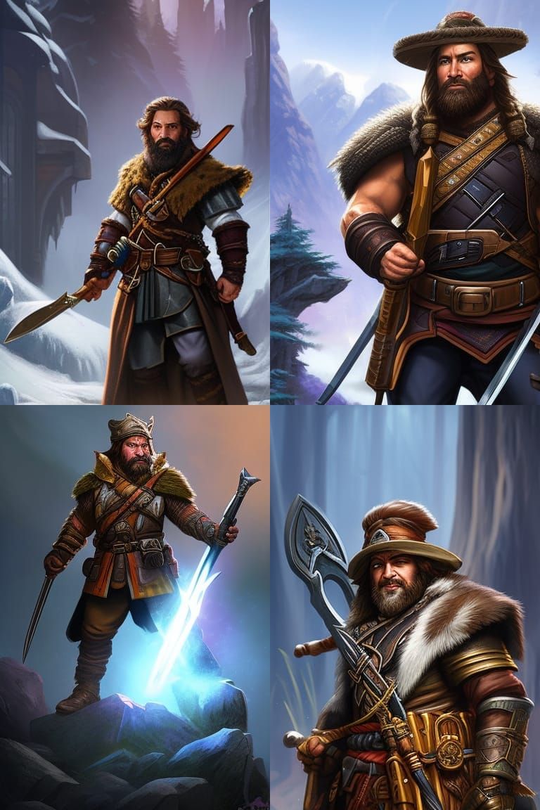 Dwarf Ranger Portrait in Hyperdetailed Digital Art Style