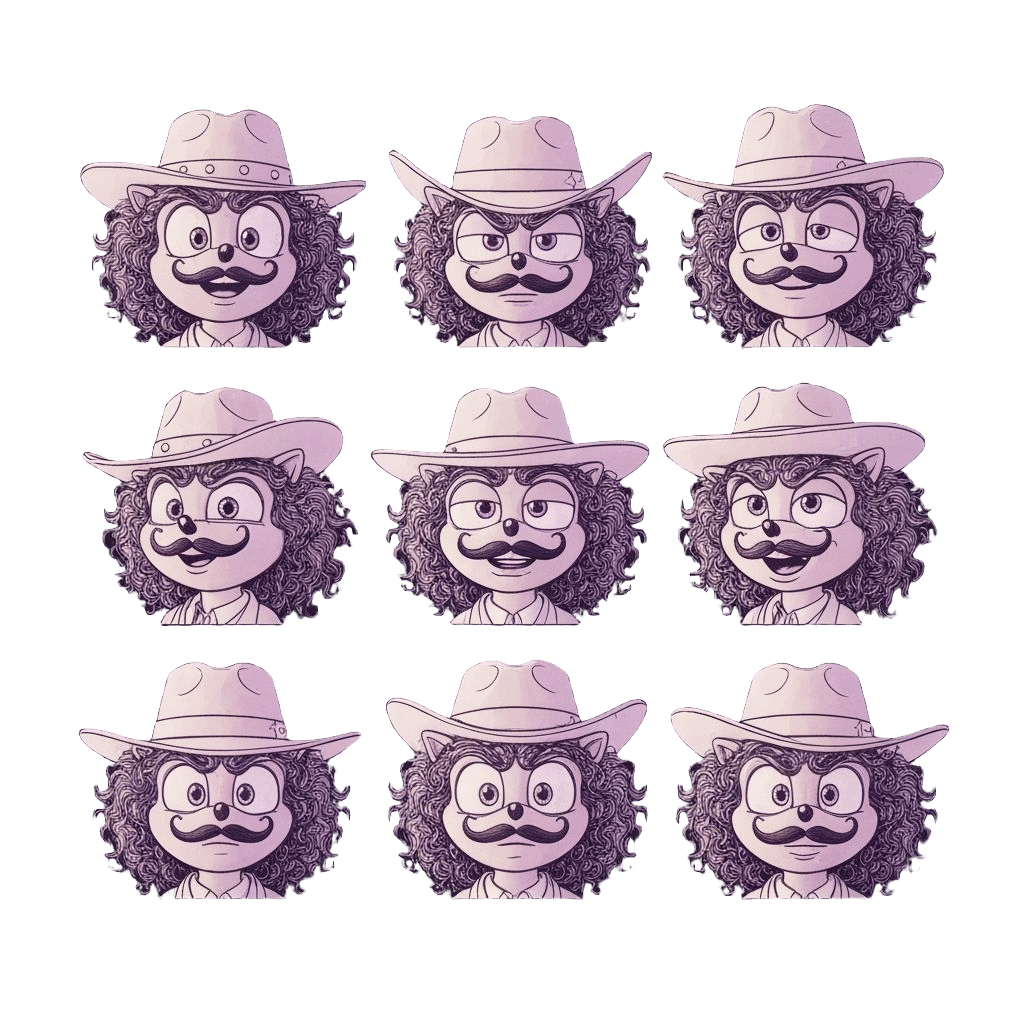 Cartoon Hedgehogs in Various Poses, Line Art Illustration