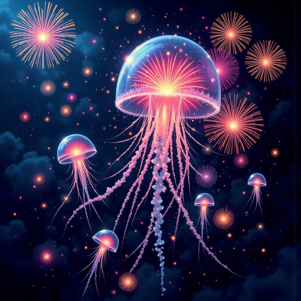 Jellyfish + fireworks