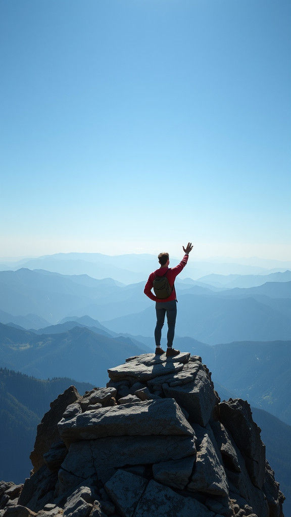 Vitruvian Man on Mountain Top