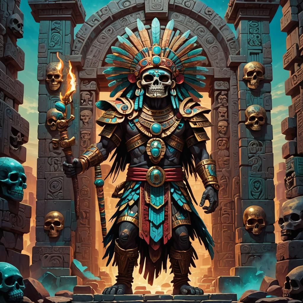 Mictlantecuhtli at the Gates of the Underworld