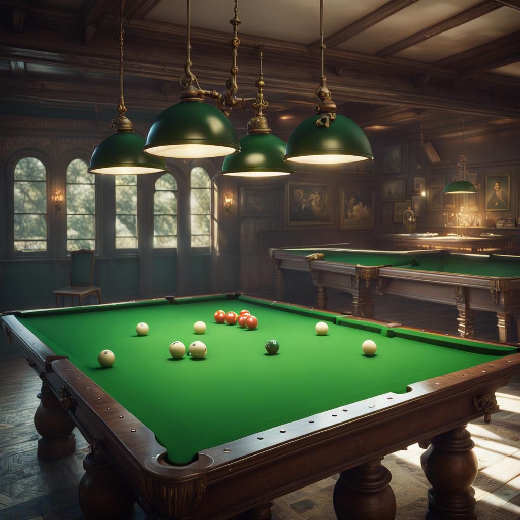 Pepe the Frog Playing Billiards in Detailed Painting