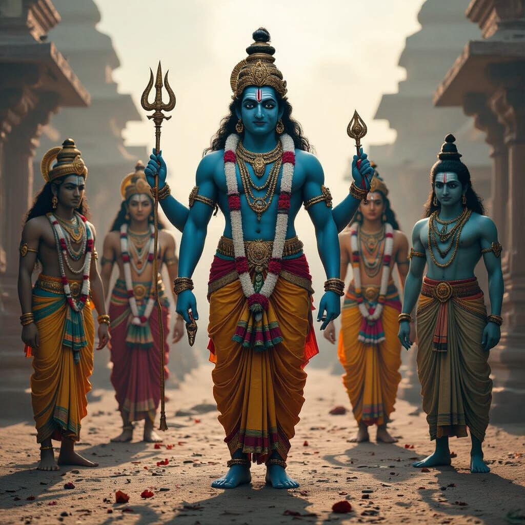 Epic Depiction of Vishnu's Dashavatara