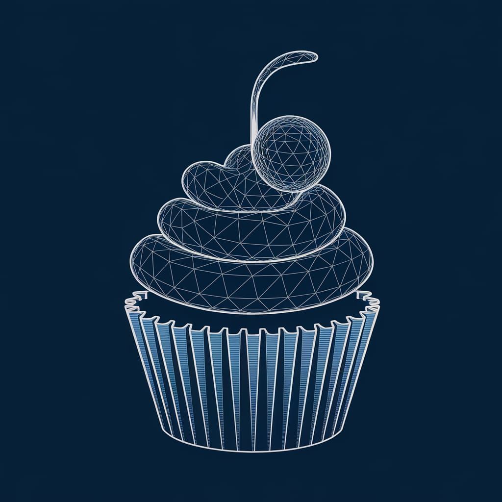 X-Ray Cupcakes: 3D Geometric Vector Art