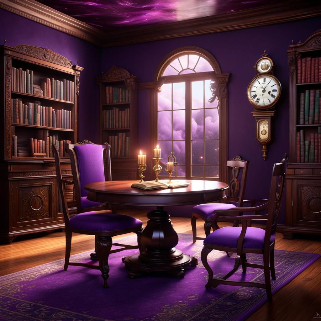 Surreal Purple Dust Swirls in Detailed Matte Painting
