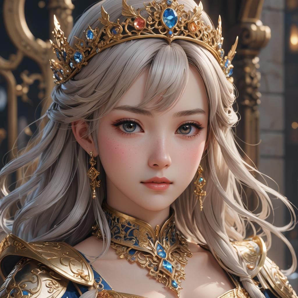 Detailed 3D Anime Art of a Confident Princess
