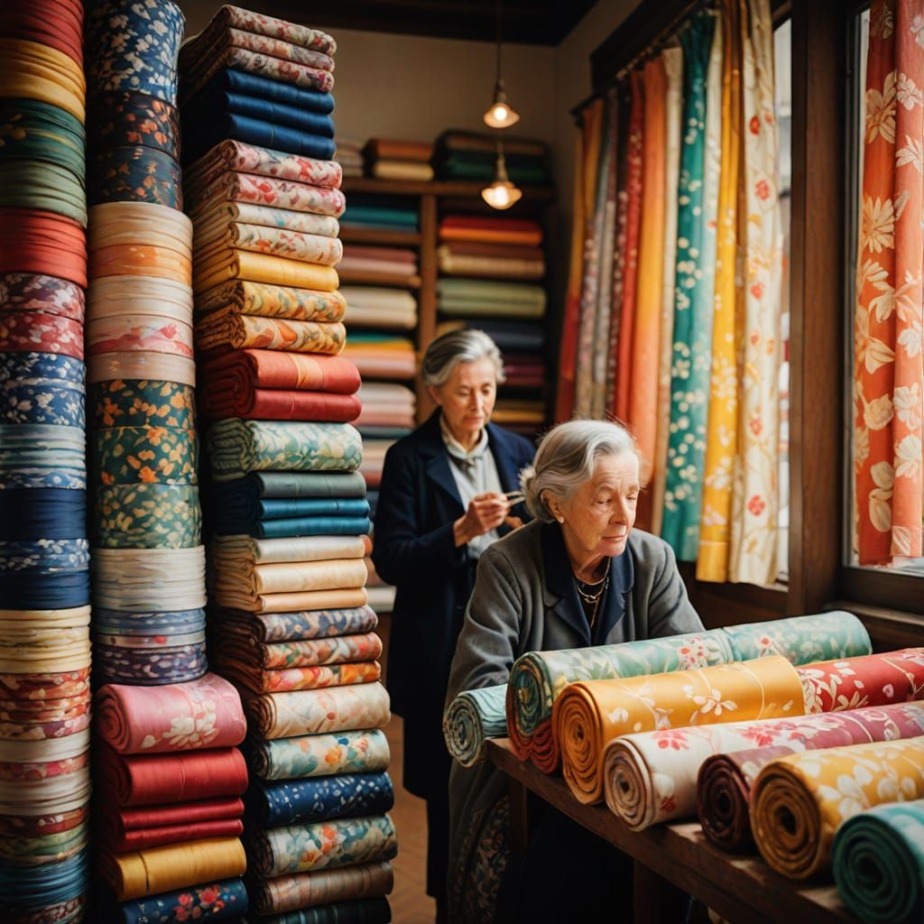 Textile Shop Interior in Warm and Inviting Colours