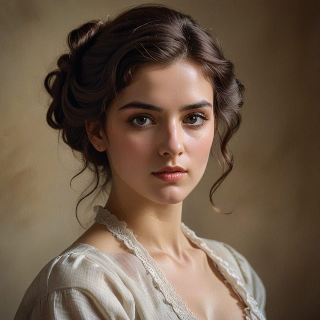 Regency Woman Portrait in John Singer Sargent Style