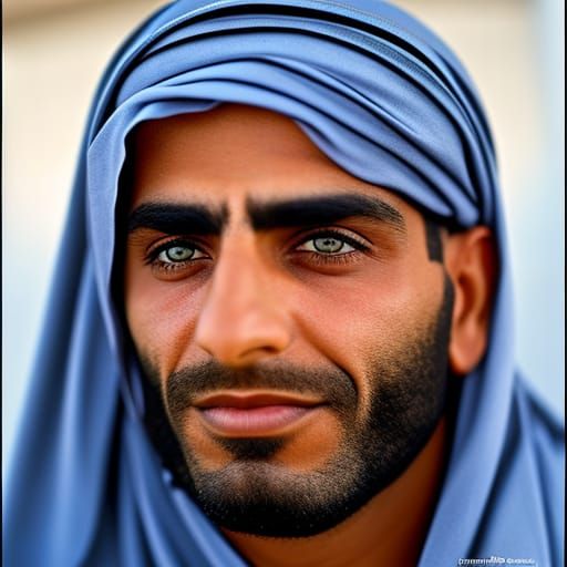 Palestinian Freedom Fighter Portrait with Arabic Calligraphy