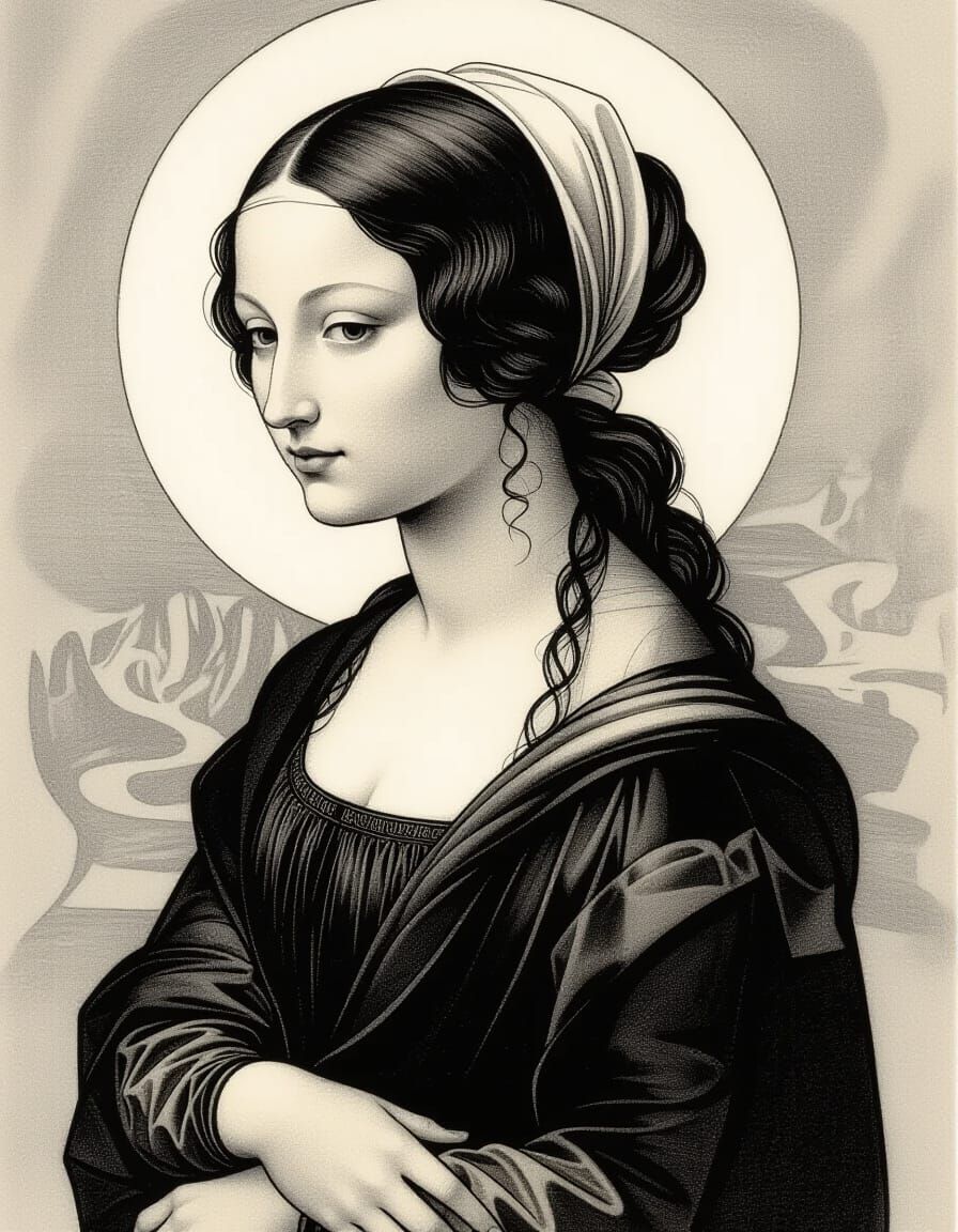 Elegant Pencil Portrait in Black and White