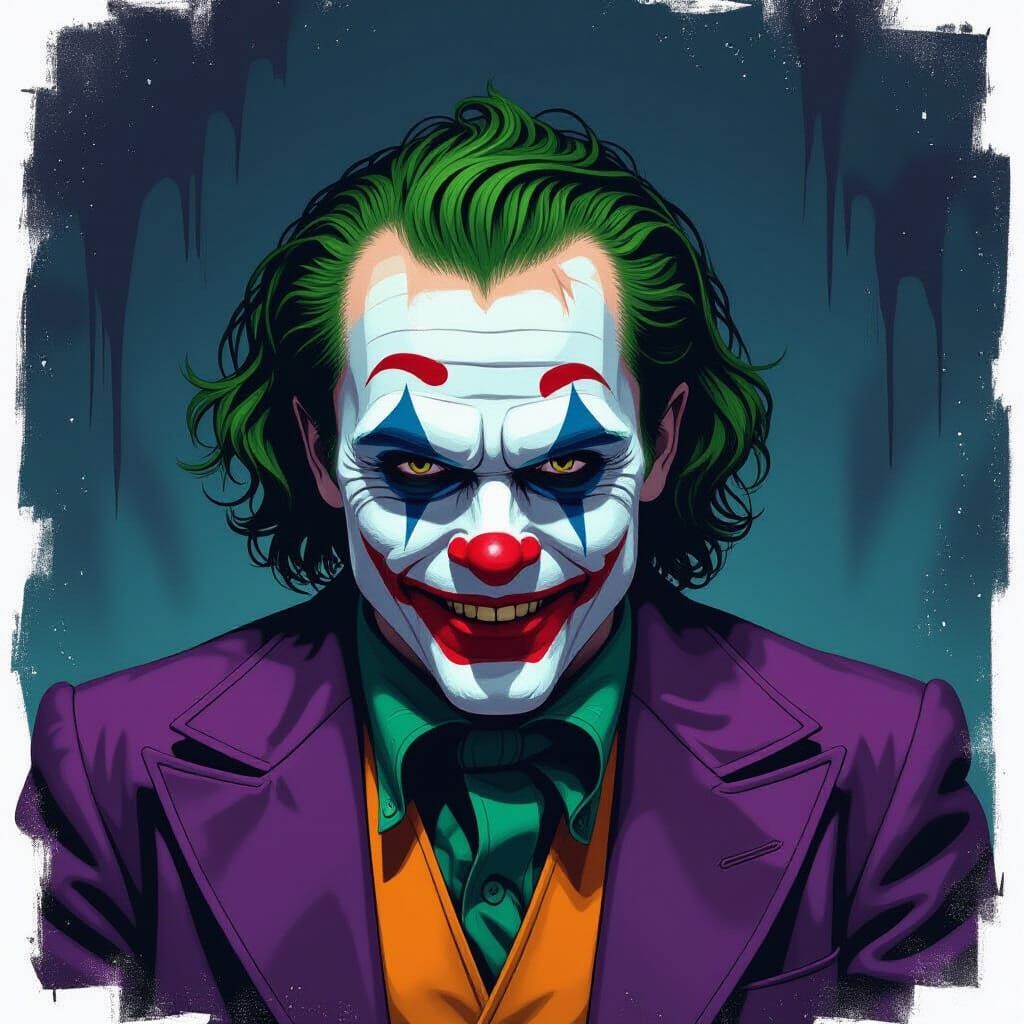 Menacing Joker Character Design Digital Painting