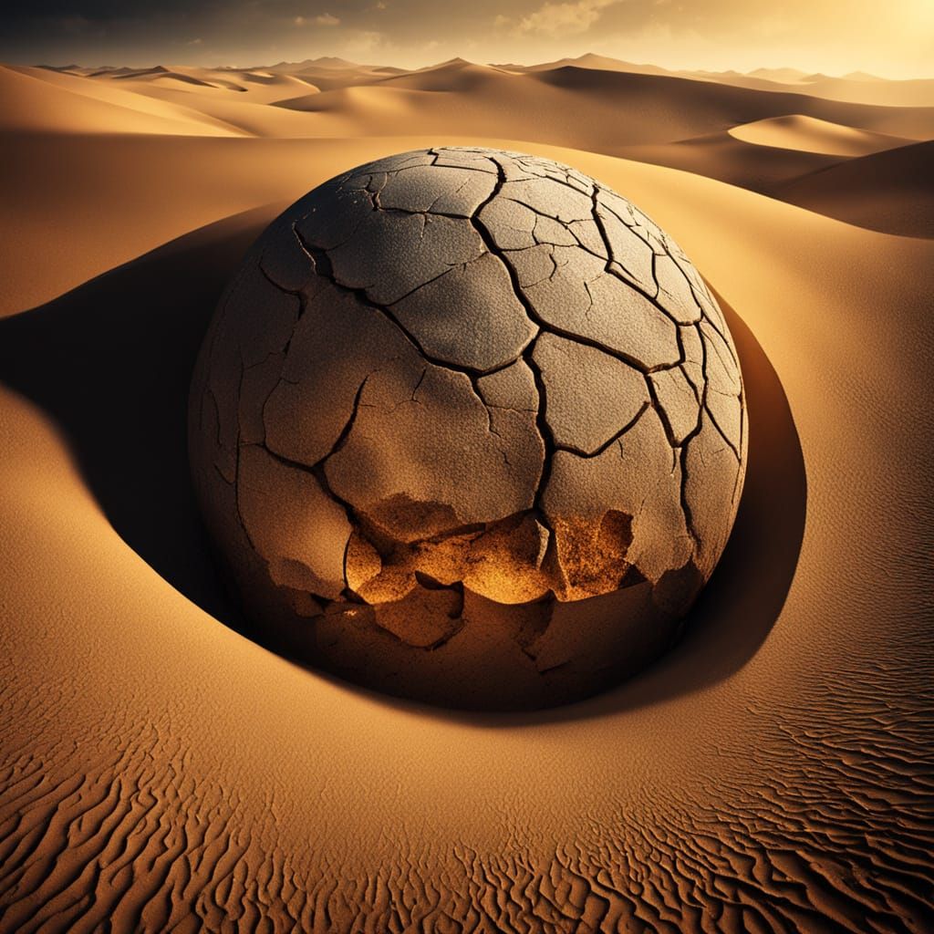 Surreal Desert Dust Globe in Surrealist Style