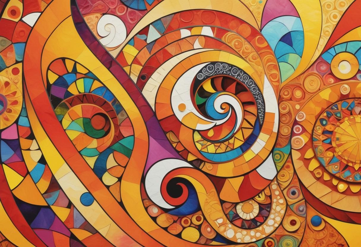 Sacred Geometry Zentangle in Dreamy Cosmic Collage