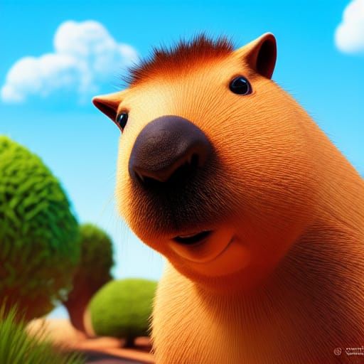 Capybara in 3D Digital Art Style