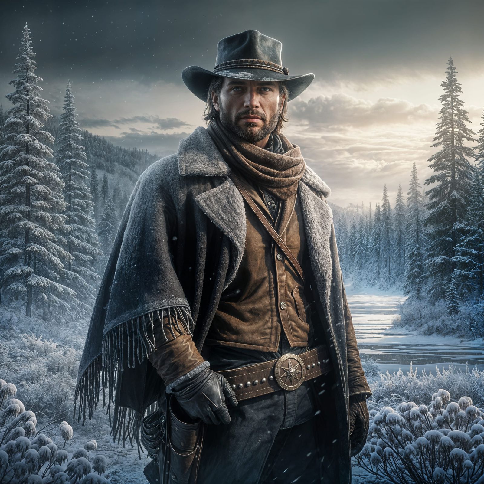 Cowboy in Winter