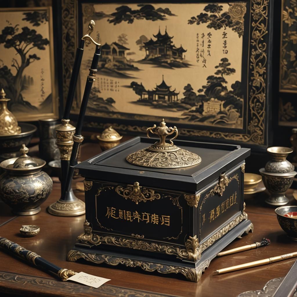 Magic Wand in Ornate Box, Fantasy Concept Art