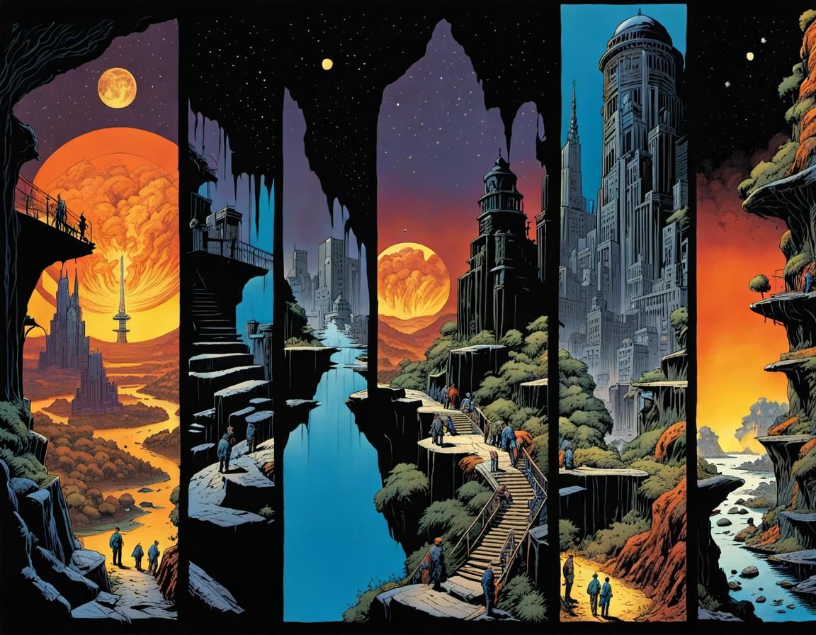 Irkni Burr Explores Underground Lab: Comic Book Art