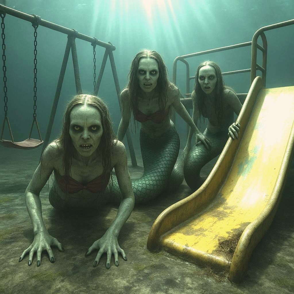 Eerie Mermaid Playground Under the Sea