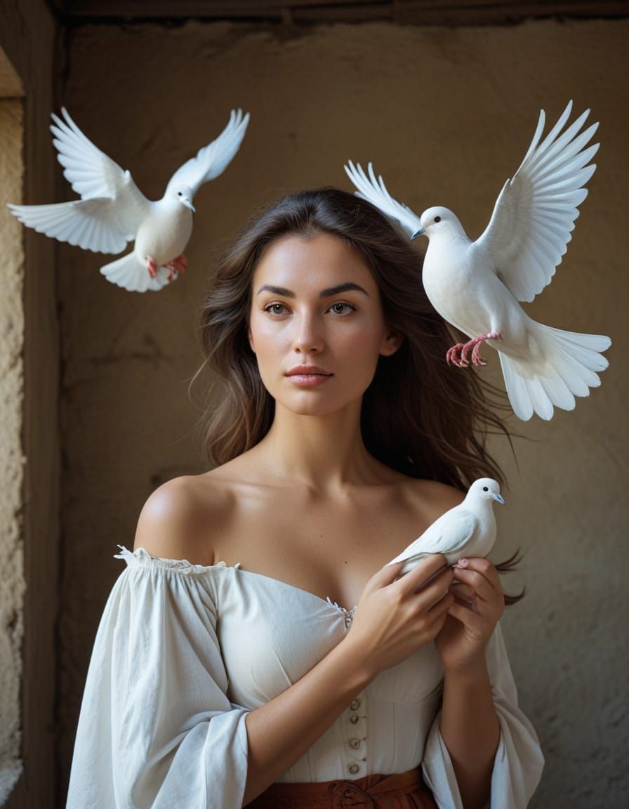 Doves in a Harmonious Composition