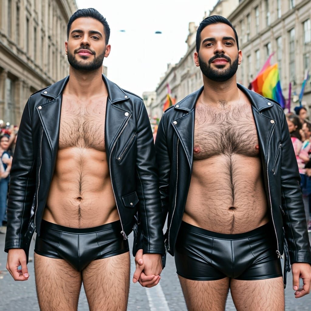 Gay Men in Leather at Pride Parade