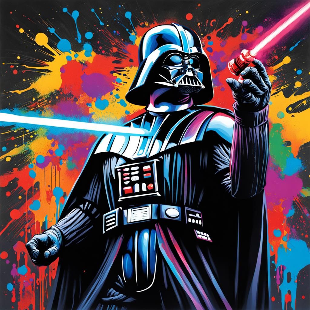 Darth Vader Lightsaber Graffiti Art