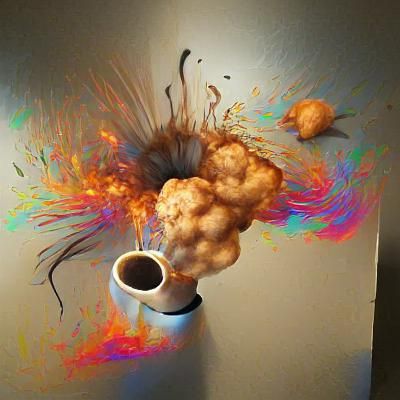 Coffee Explosion: A Dark and Swirling Burst