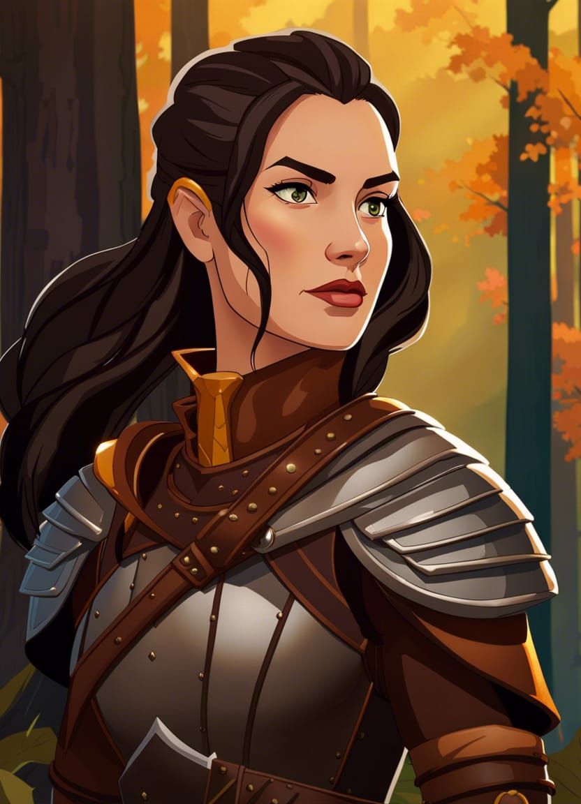 Banner Saga Style Female Warrior Portrait
