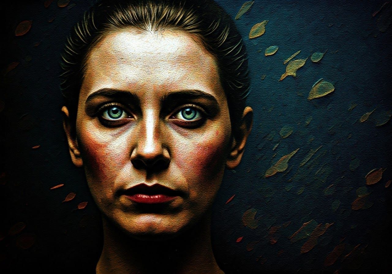 Abstract Portrait in Velvet Painted Style