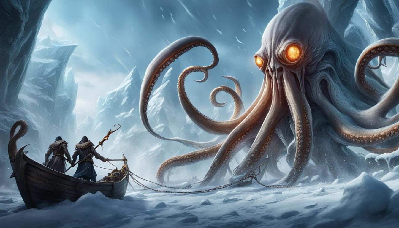 Epic Battle: Paladin, Mage, and Giant Squid