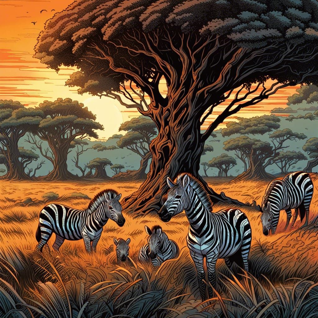 a herd of zebras