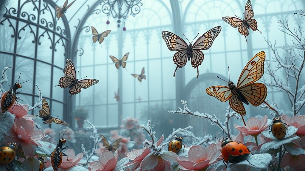 Whimsical Winter Garden in Victorian-Style Conservatory