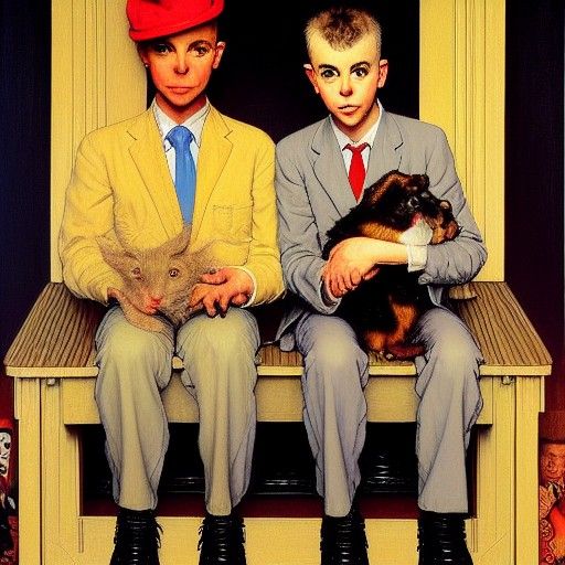 Pet Shop Boys Painted in Norman Rockwell Style