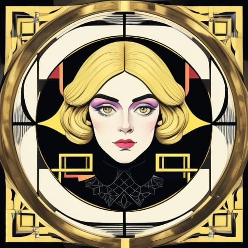 Pop Art Victorian Blonde Woman Portrait