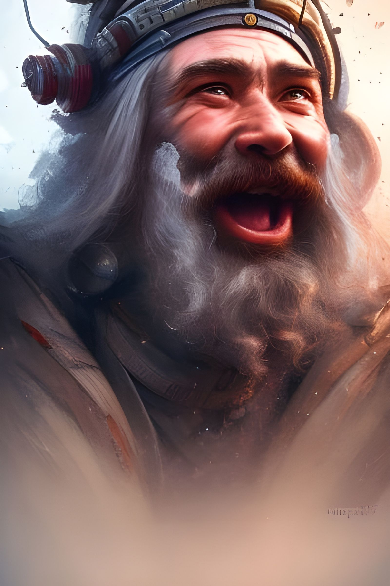 Fantasy Dwarf Miner Portrait in Digital Art Style