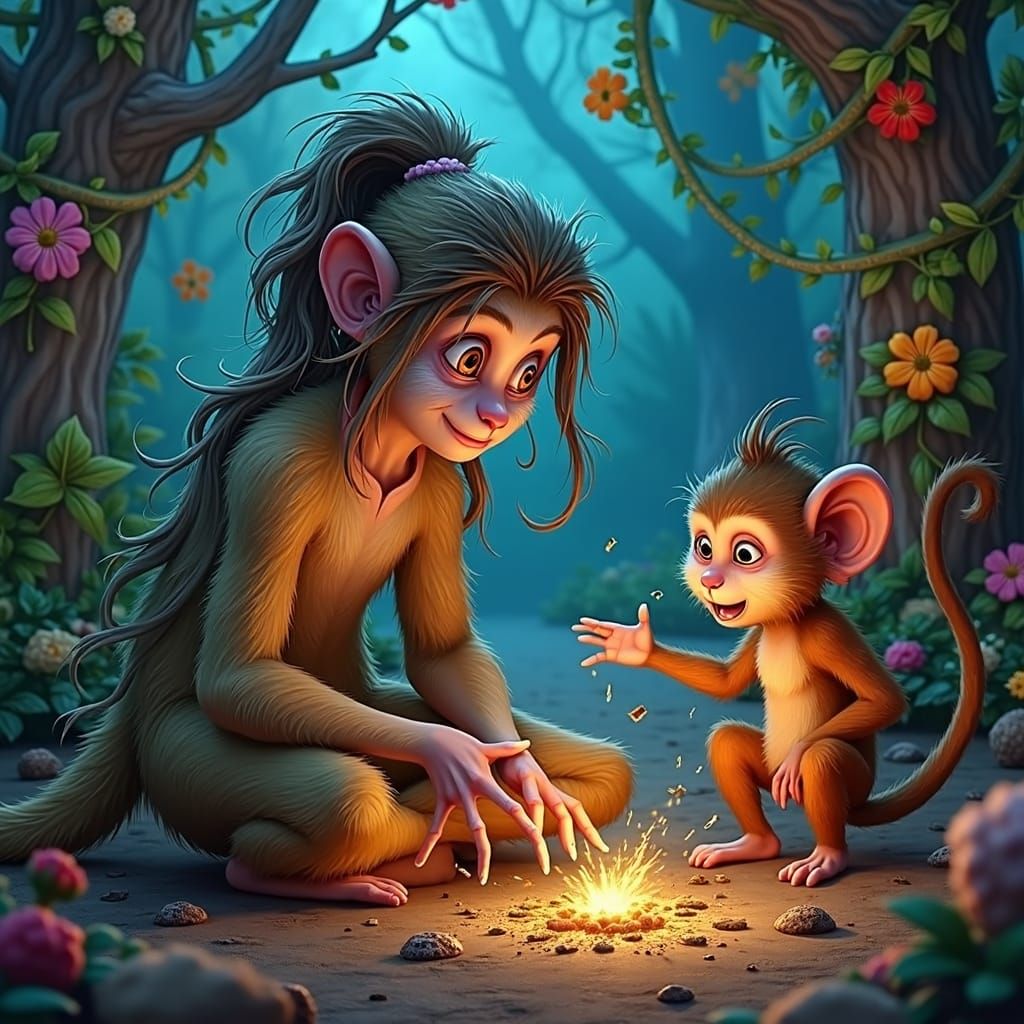 Spider-Squirrel Monkey Acrobatics on Jungle Stage