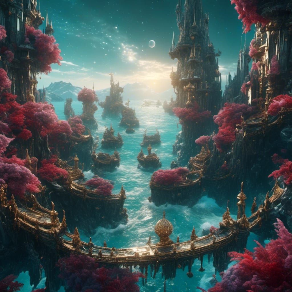 Ocean Griffin in Detailed Matte Painting Style