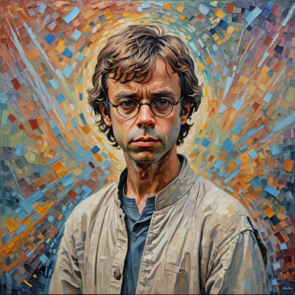 Rick Moranis as Luke Skywalker: Neo-Impressionist Oil Painti...