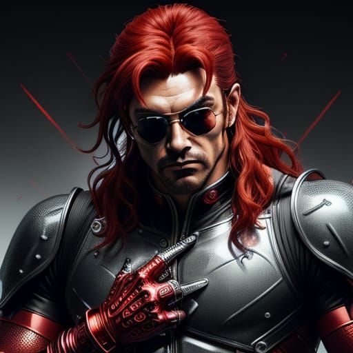 Hyper-Realistic Demonic Wrestler Action Figure in Retro-Futu...