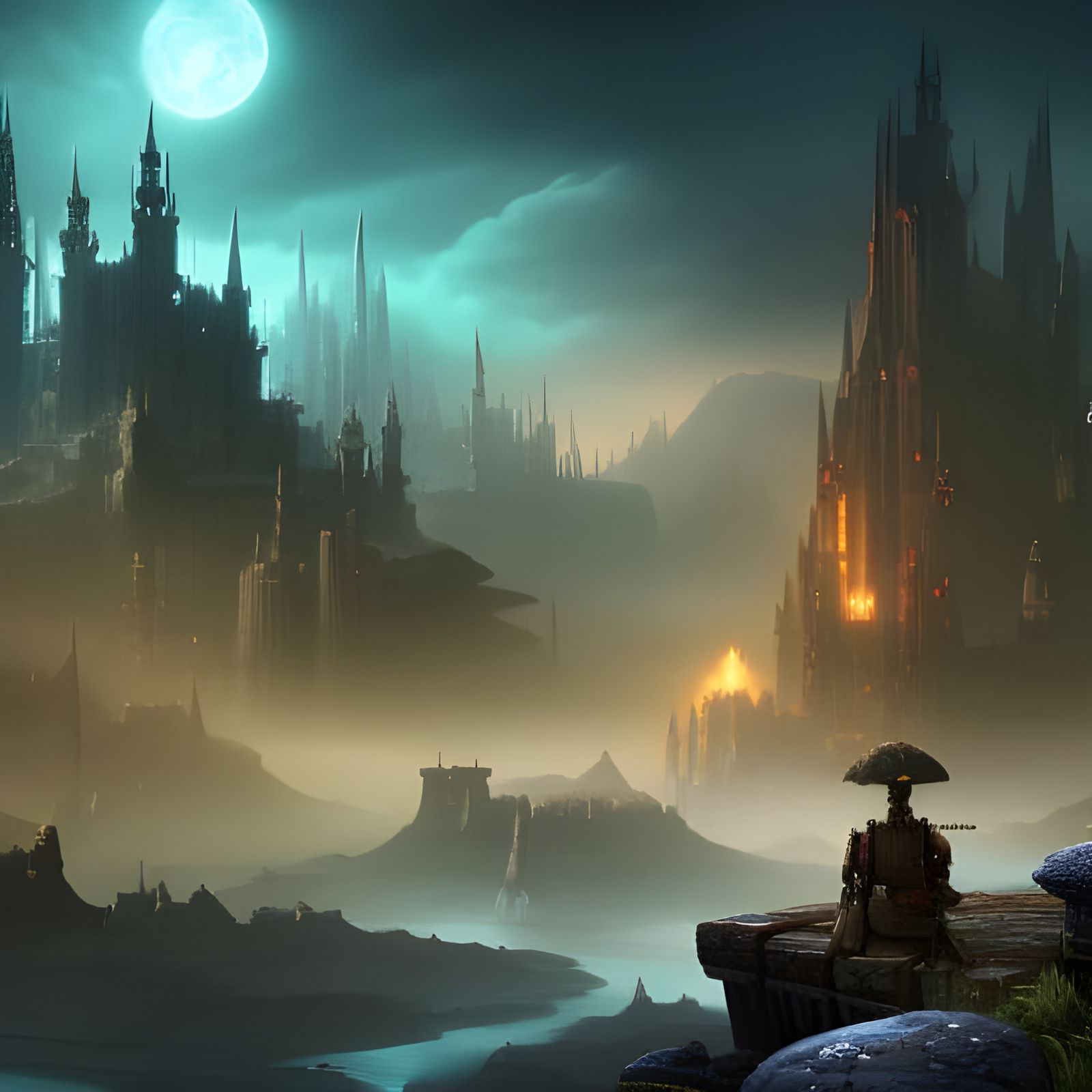 Epic 8-Bit Dark Fantasy Map