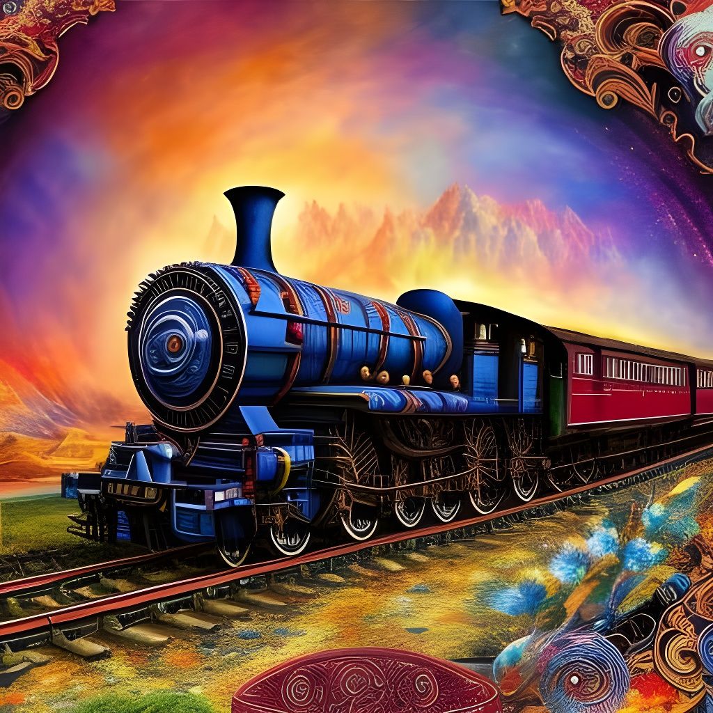 Majestic Steam Train on Spiral Railway