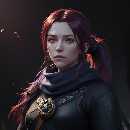 Sparkly Assassin in Dark Fey Forest, Hyperdetailed