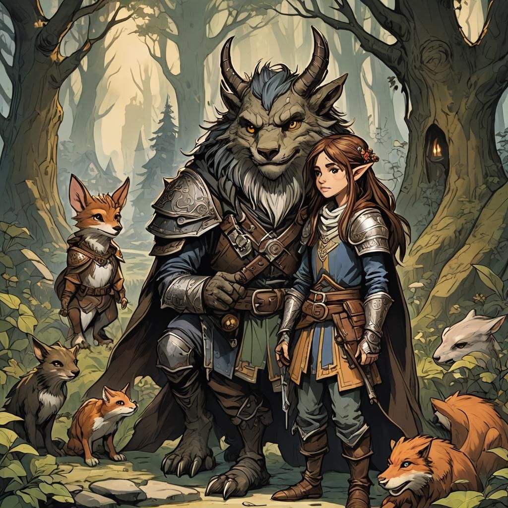 Fantasy Labyrinth Rescue: Art Nouveau Digital Painting