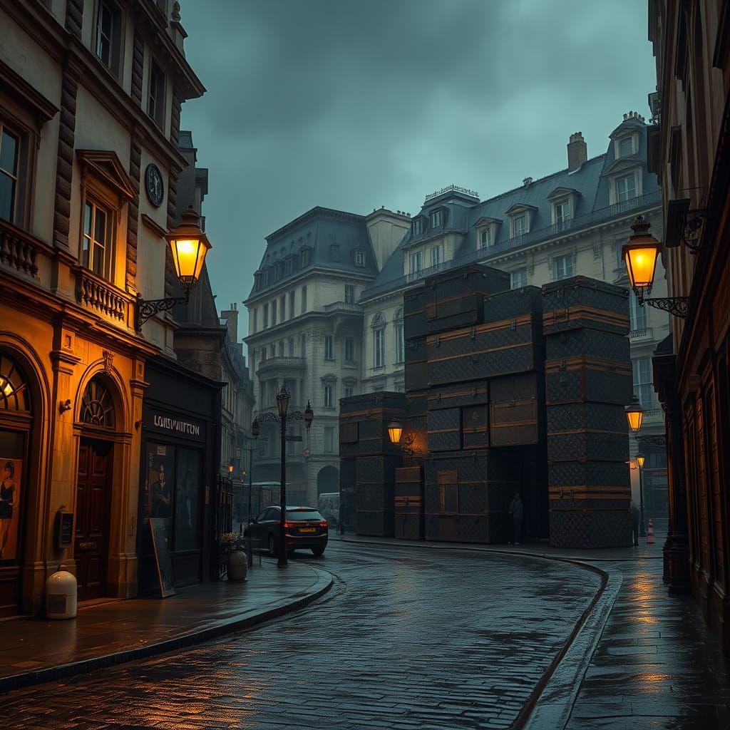 Elegant Paris Streets Made from Luxury Trunks in 18th Centur...