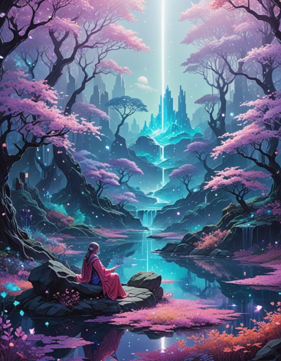 Glowing Goddesses in Neon Fantasy