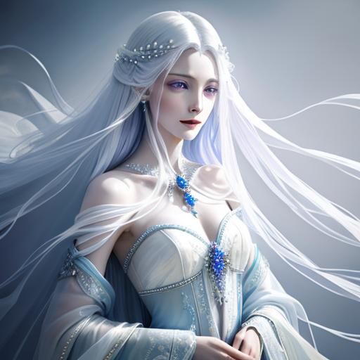 Ethereal Woman in Divine Chaos: A Surrealist Portrait