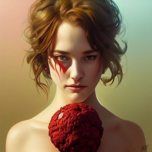 Hyperrealistic Meatwad Portrait in Digital Art Style