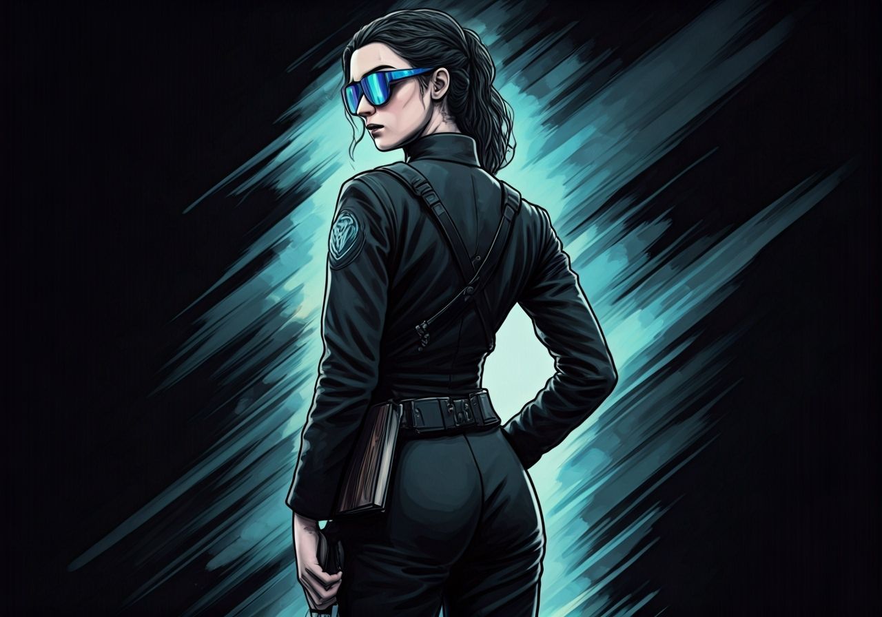 Ashildr in Futuristic Uniform with Holographic Shades