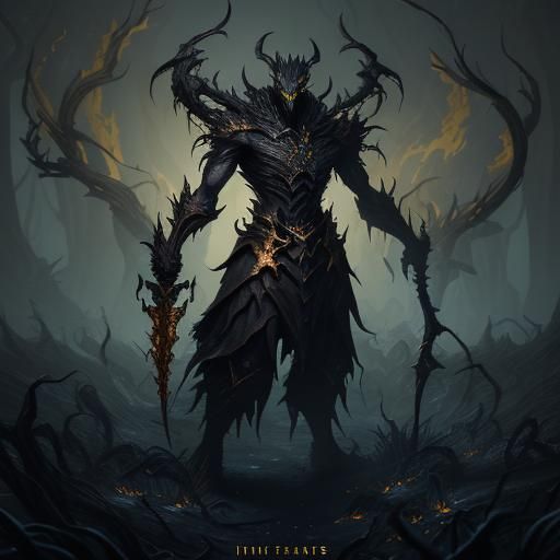 Terrifying Thresh Demon in Dark Fantasy Style